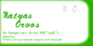 matyas orvos business card